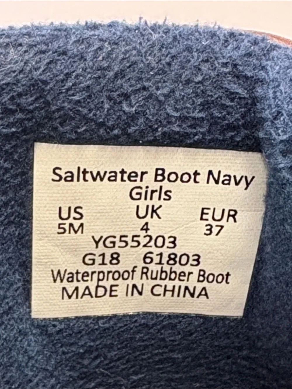 Sperry Saltwater Waterproof Duck Boots Navy Brown Girls US 5 / Women’s